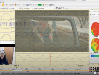 Image showing a Jeep ad from the 2021 Super Bowl, along with a participant's brain wave reaction