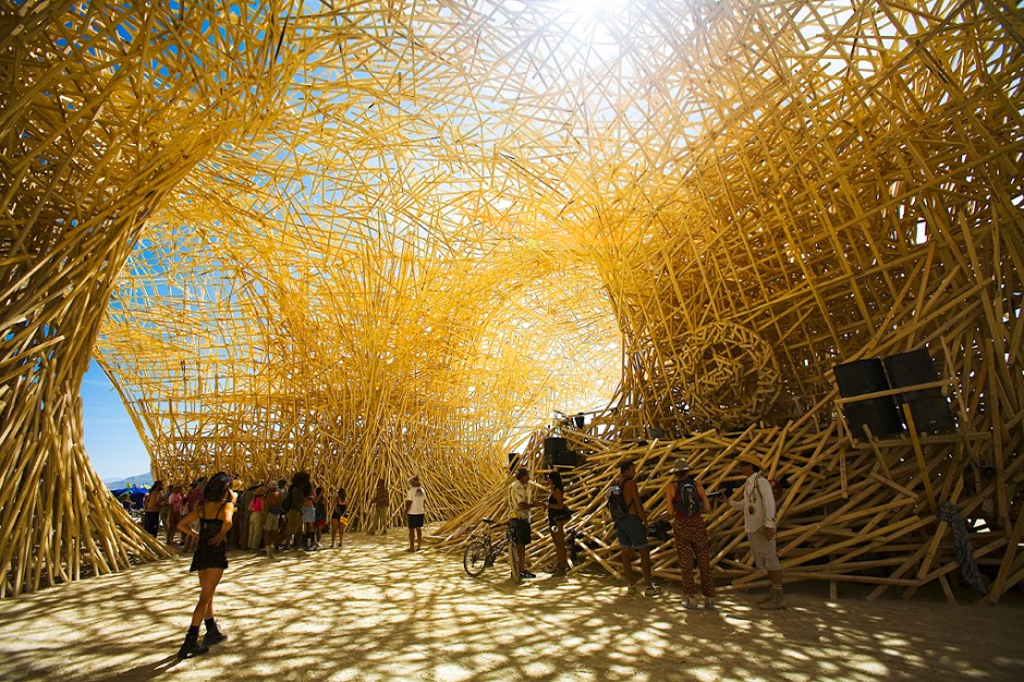 Burning Man Art Installation - wooden slats