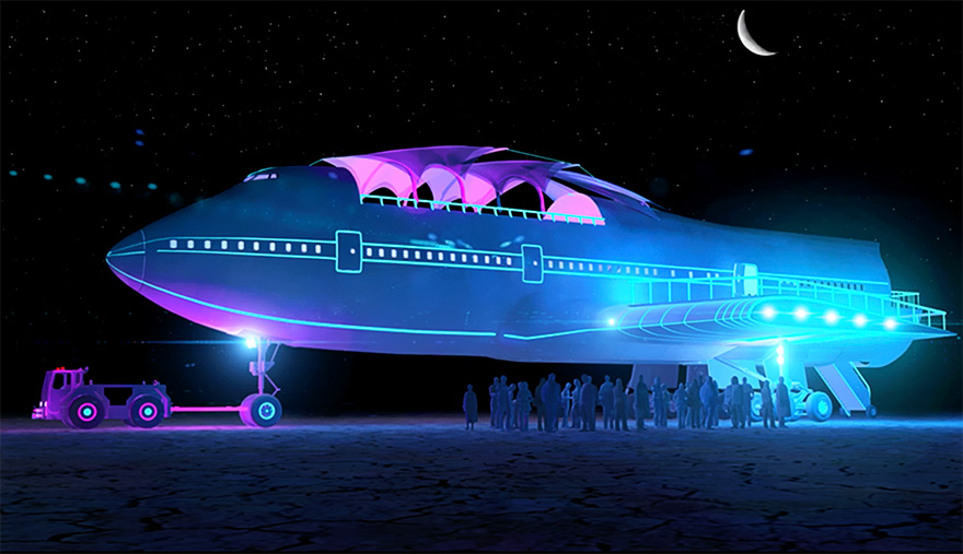 Boeing 747 redesigned for a massive party space