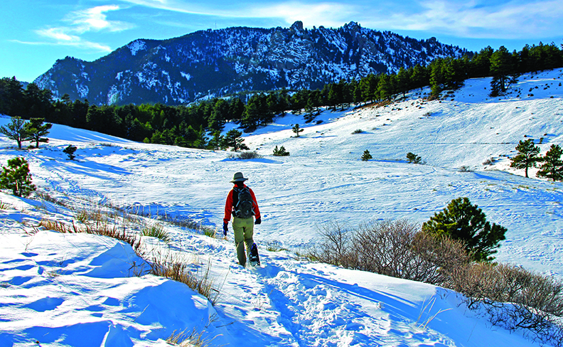 winter hiking in Boulder, Colorado
