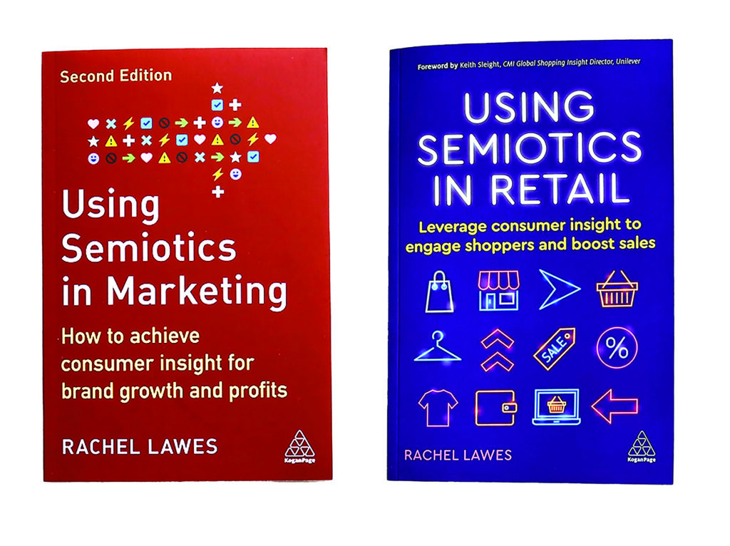 book covers: Using Semiotics in Marketing, and Using Semiotics in Retail