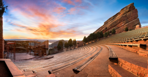 color photo of Red Rocks Amphitheater near Denver Colorado