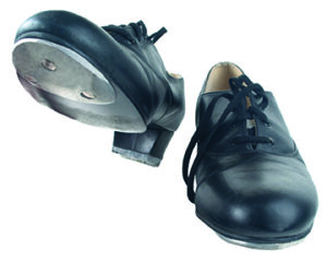 a color image of black tap shoes